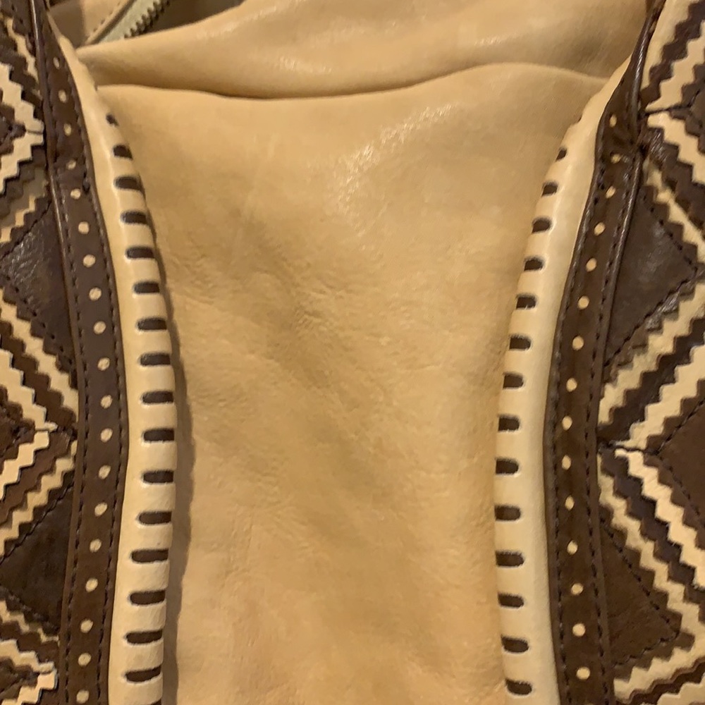Slouchy Leather Satchel with Southwest Details - Picture 11 of 14